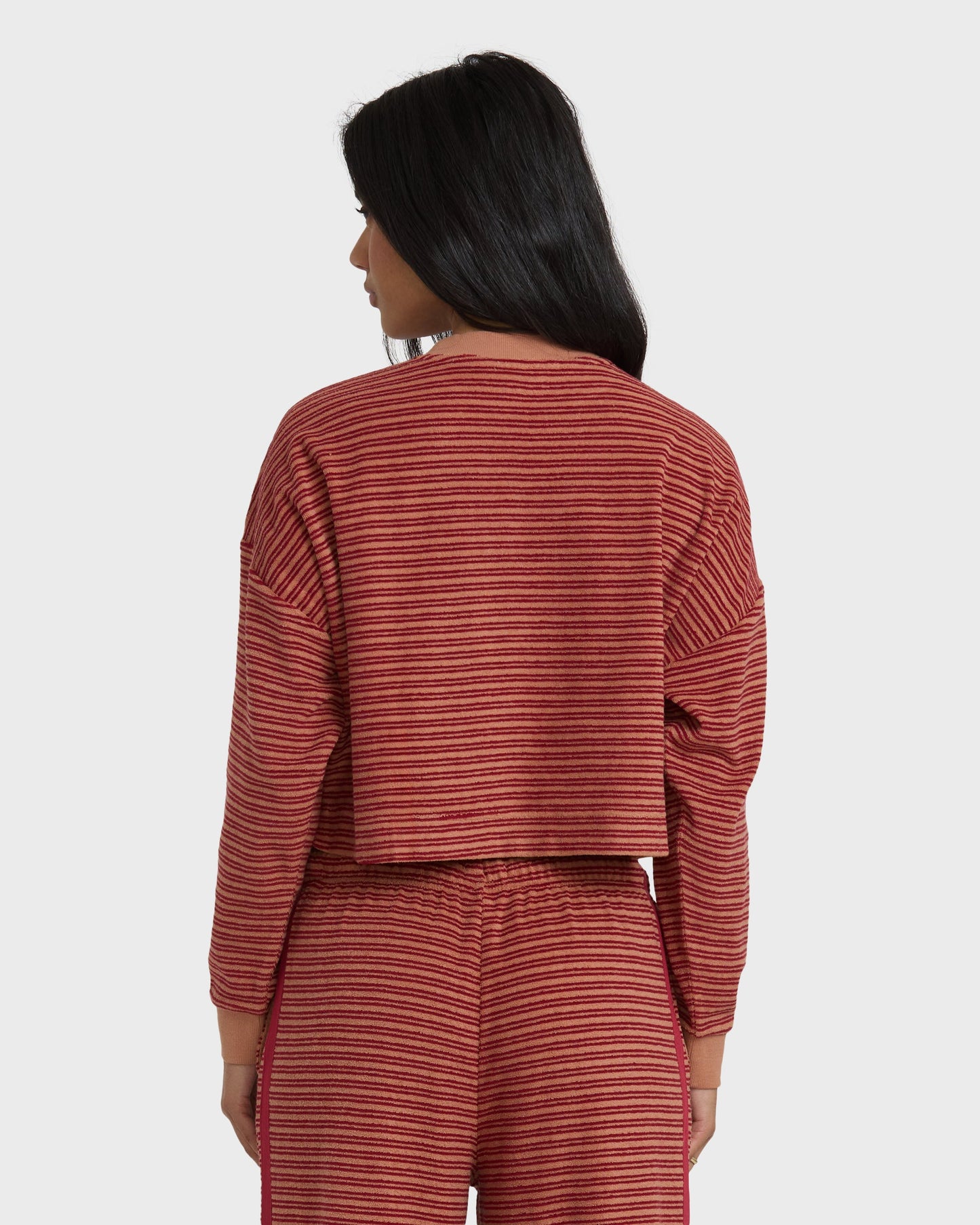 Waves For Days Terry Crewneck Sweatshirt - Rose Brown