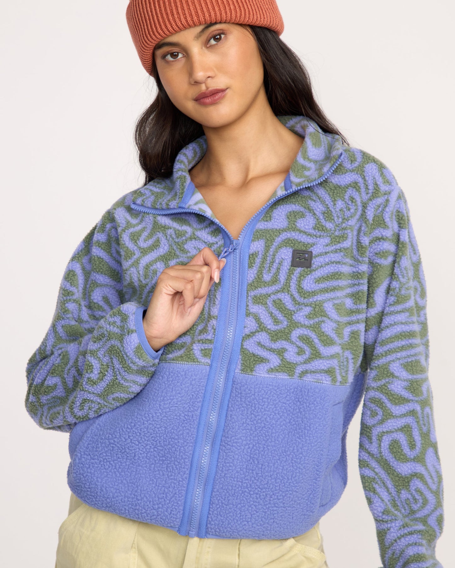 Rock Jetty Mock Neck Zip Sweatshirt - Iris
