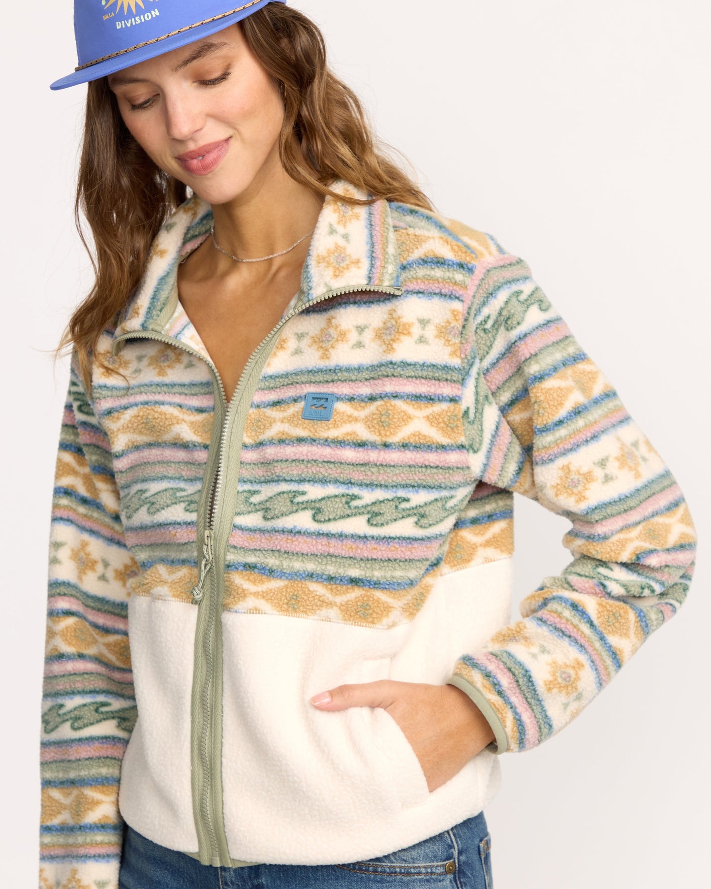 Rock Jetty Mock Neck Zip Sweatshirt - Whitecap