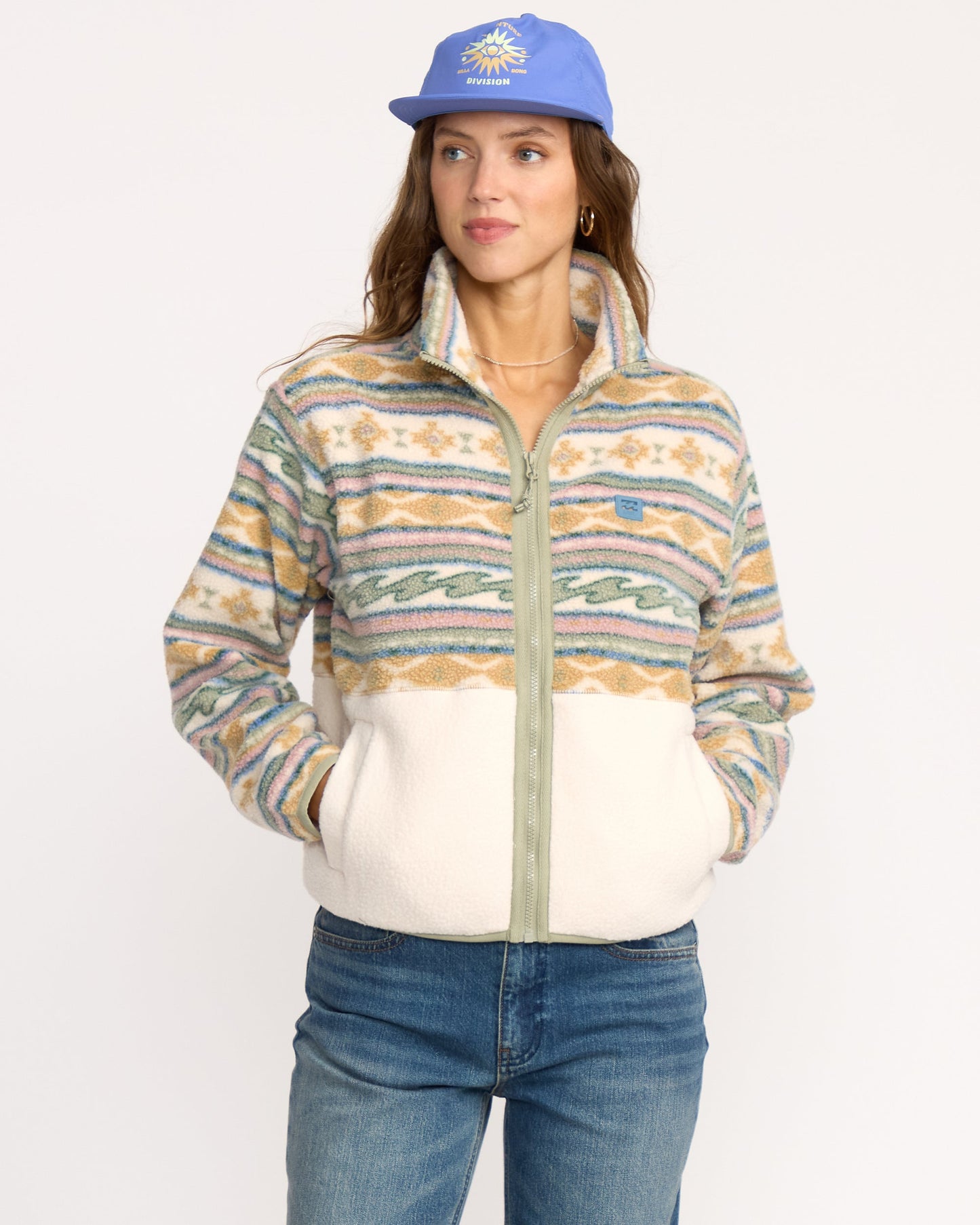 Rock Jetty Mock Neck Zip Sweatshirt - Whitecap