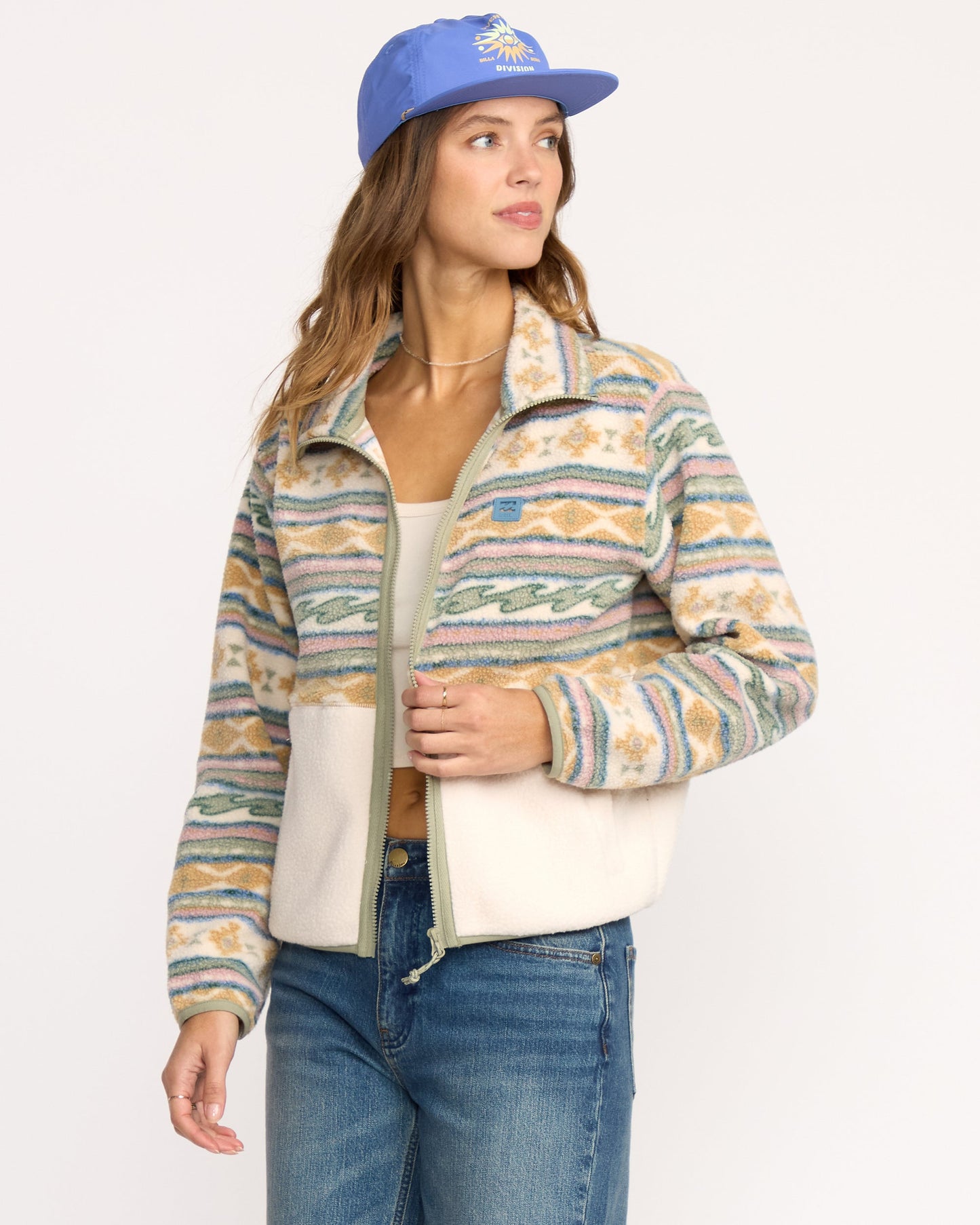 Rock Jetty Mock Neck Zip Sweatshirt - Whitecap