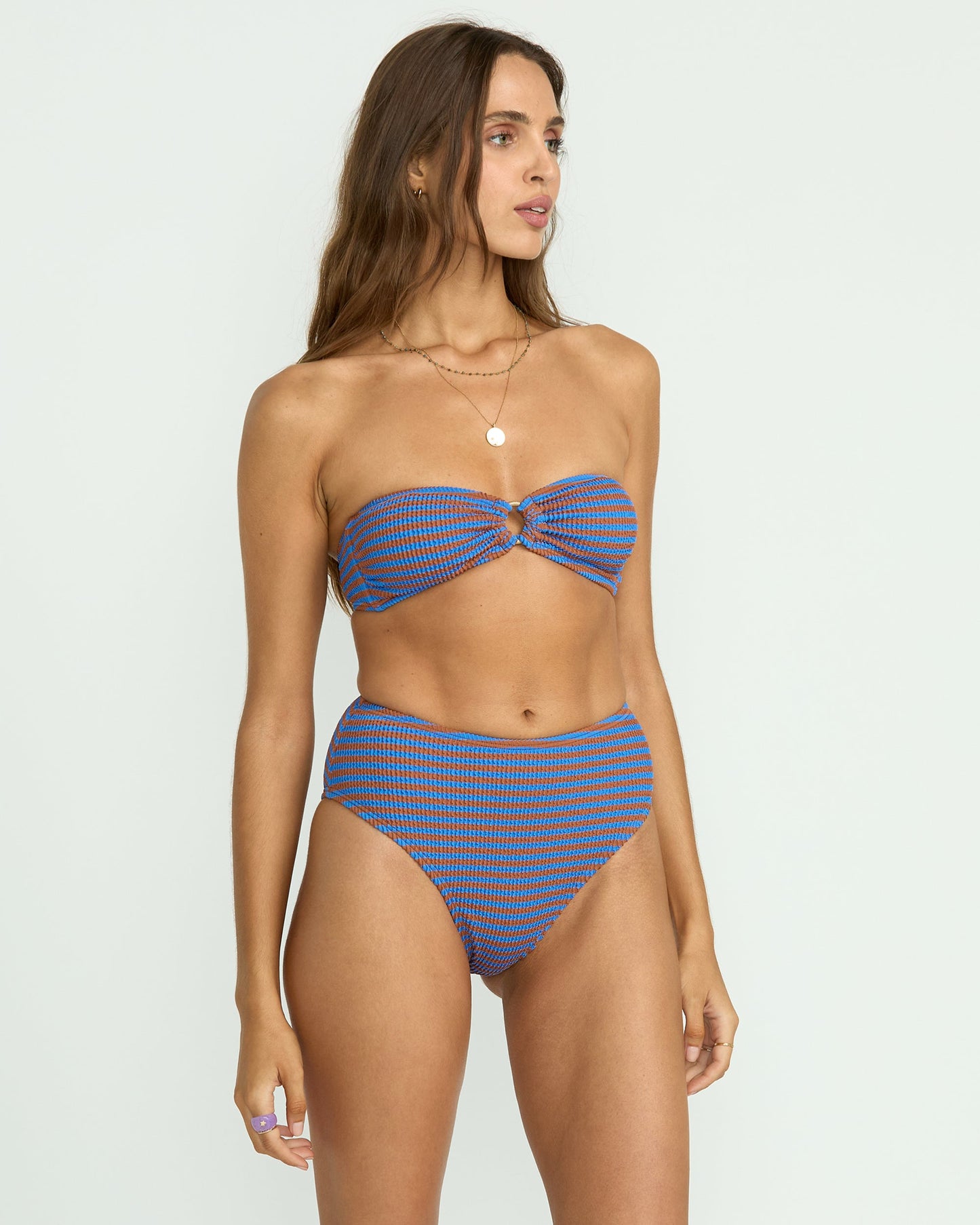 Summer High Stripe Rio Bandeau Bikini Top - Multi