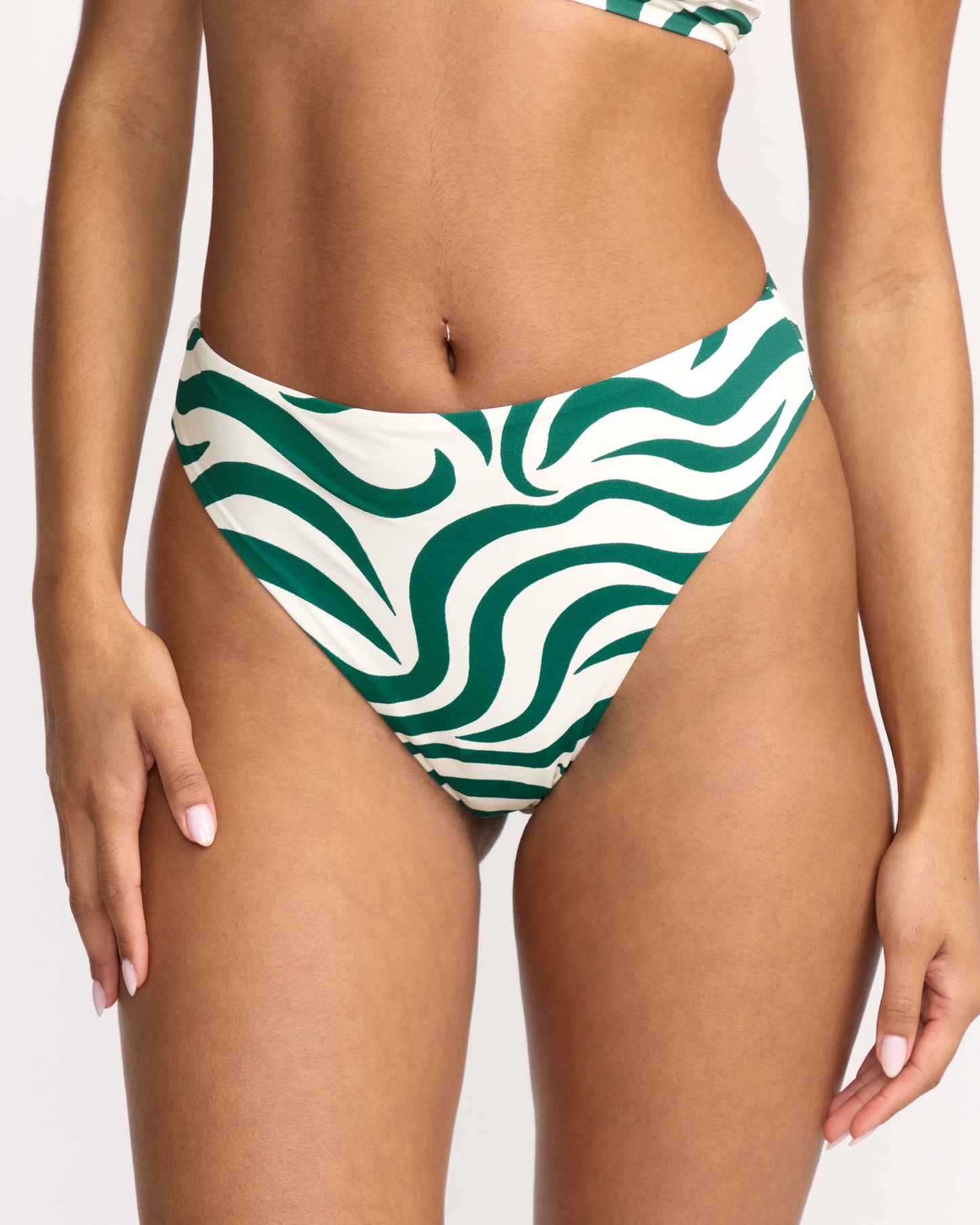 All The Waves Hi Maya Bikini Bottom - Evergreen