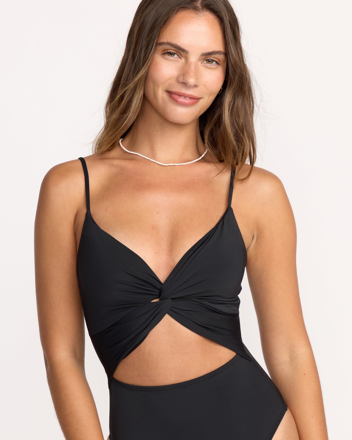 Sol Searcher Mika One-Piece Swimsuit - Black Pebble