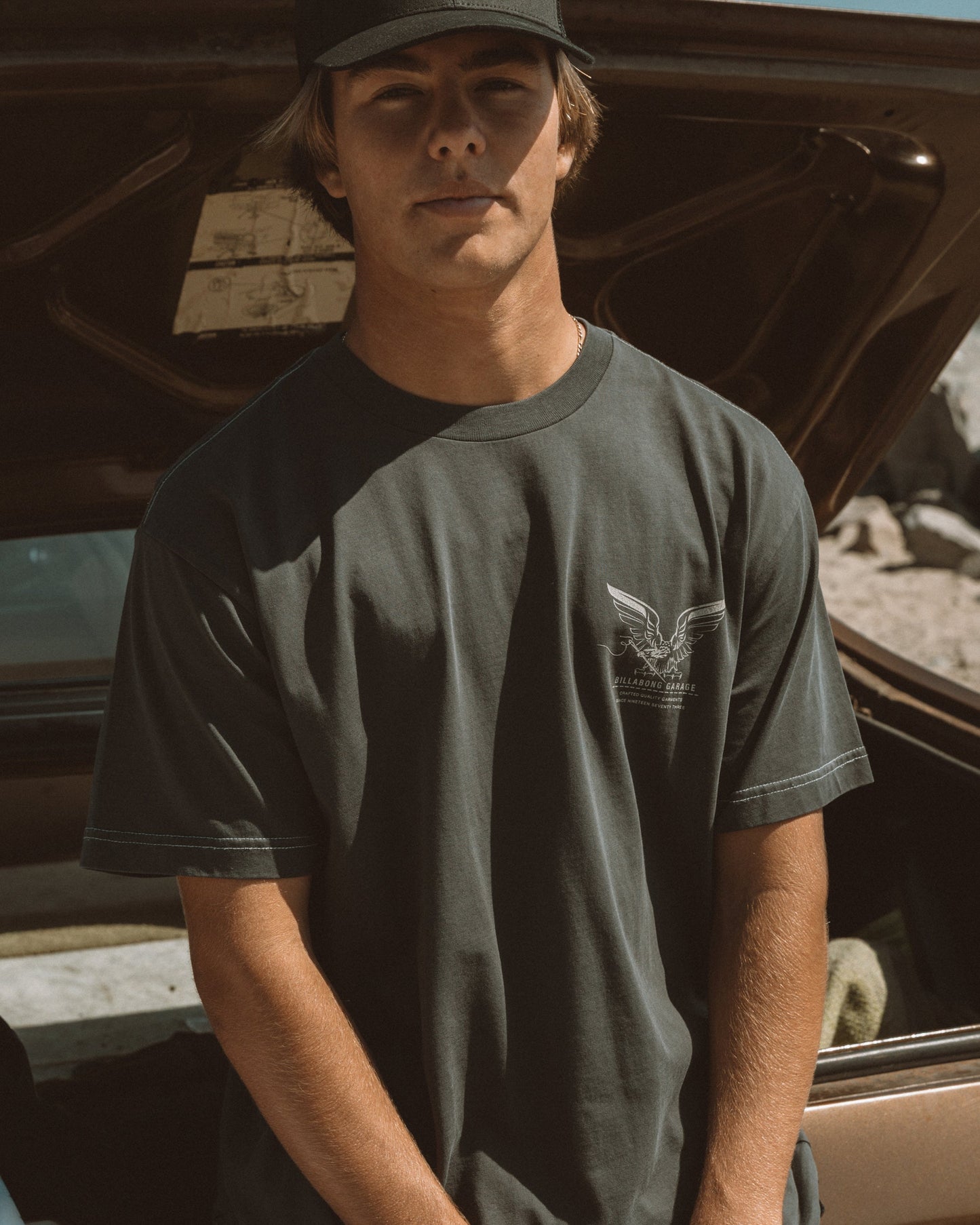 Bird Of Prey Garage OG Short Sleeve T-Shirt - Washed Black