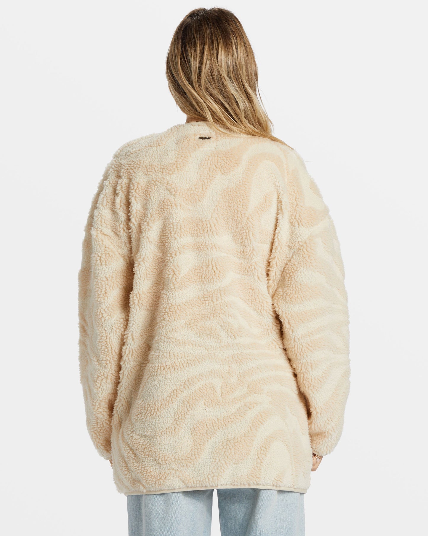 Fireside Cozy Buttoned Fleece Jacket - White Cap