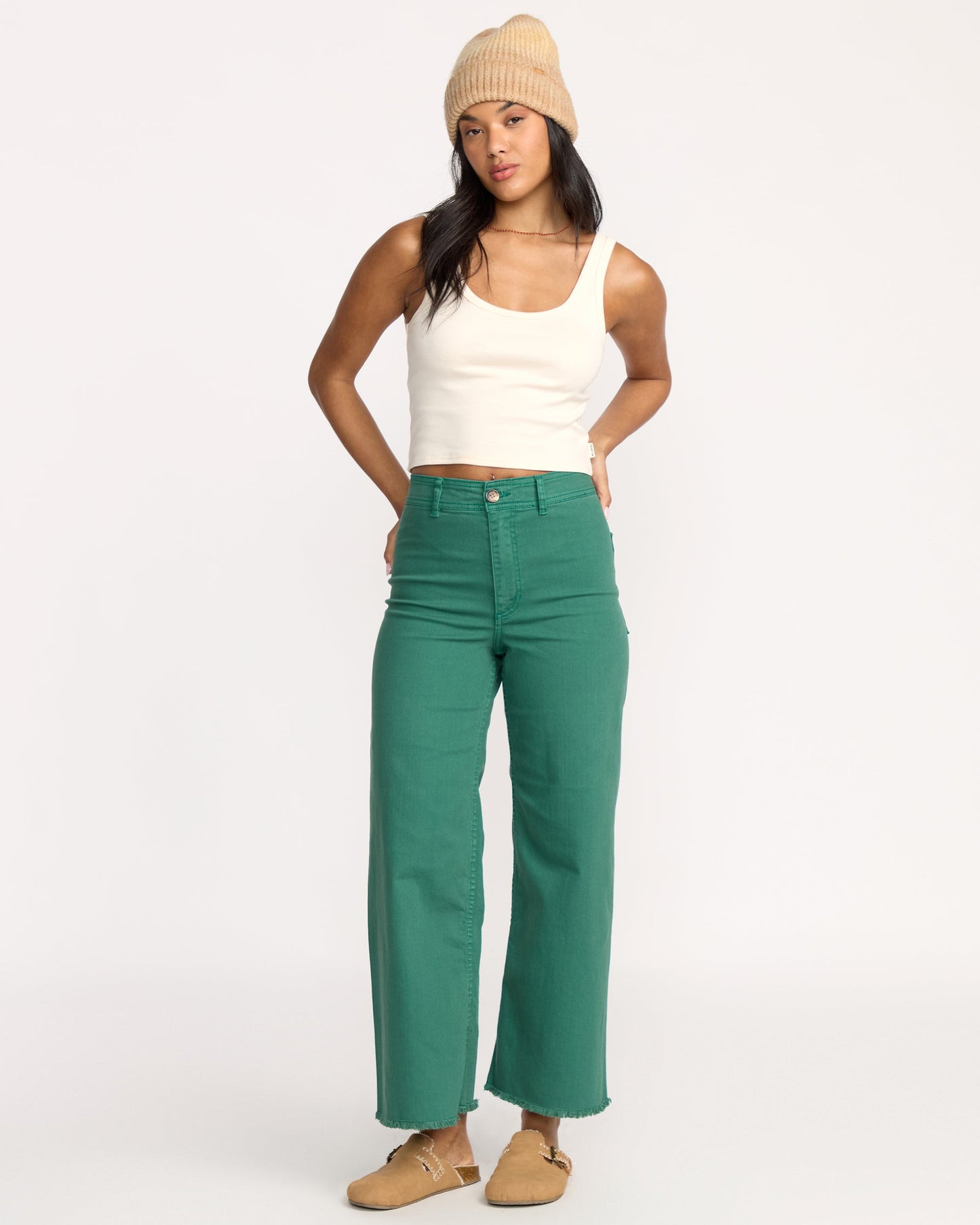 Free Fall High-Waist Pants - Evergreen
