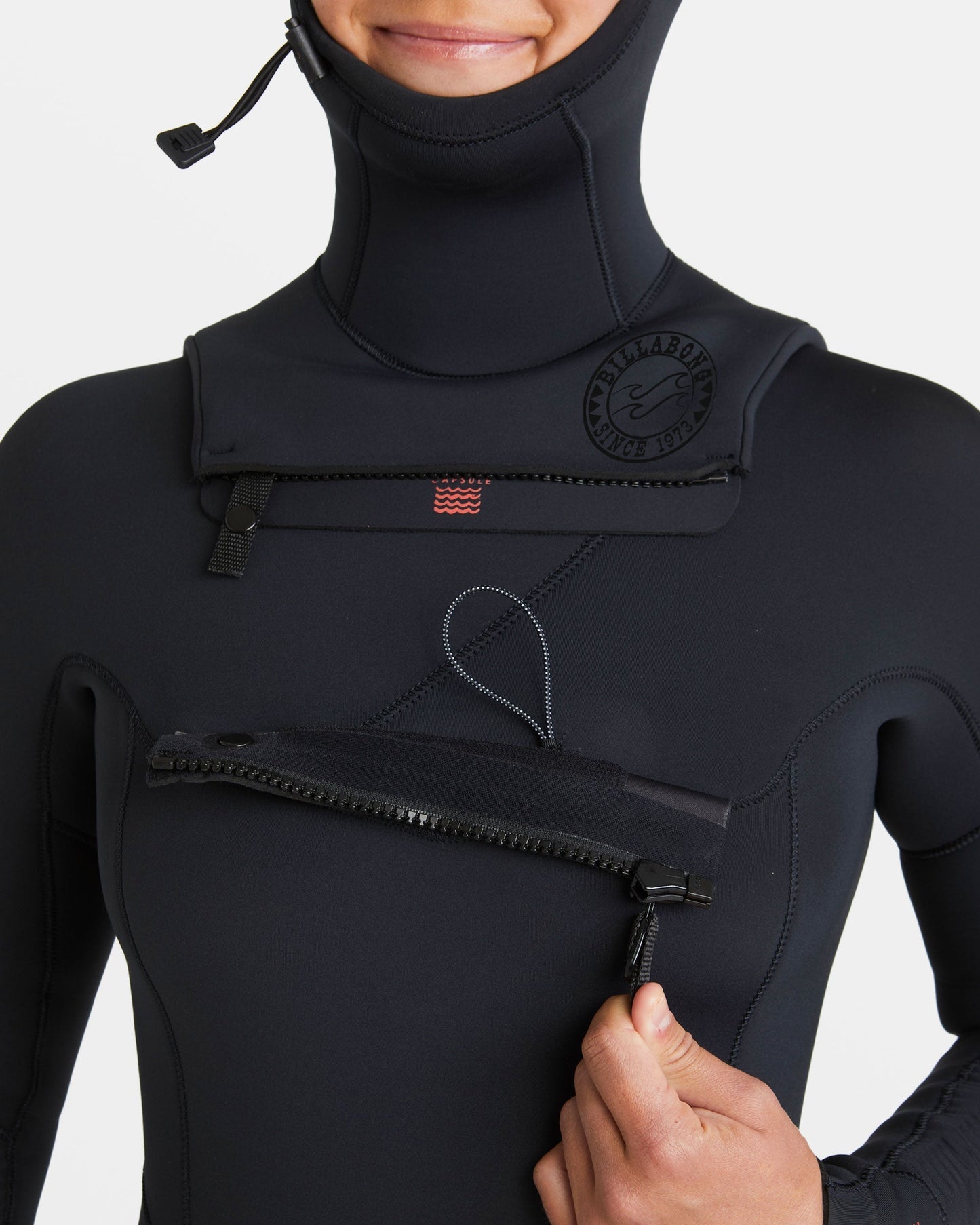 4/3mm Salty Dayz Natural Upcycler GBS Chest Zip Hooded Wetsuit - Black