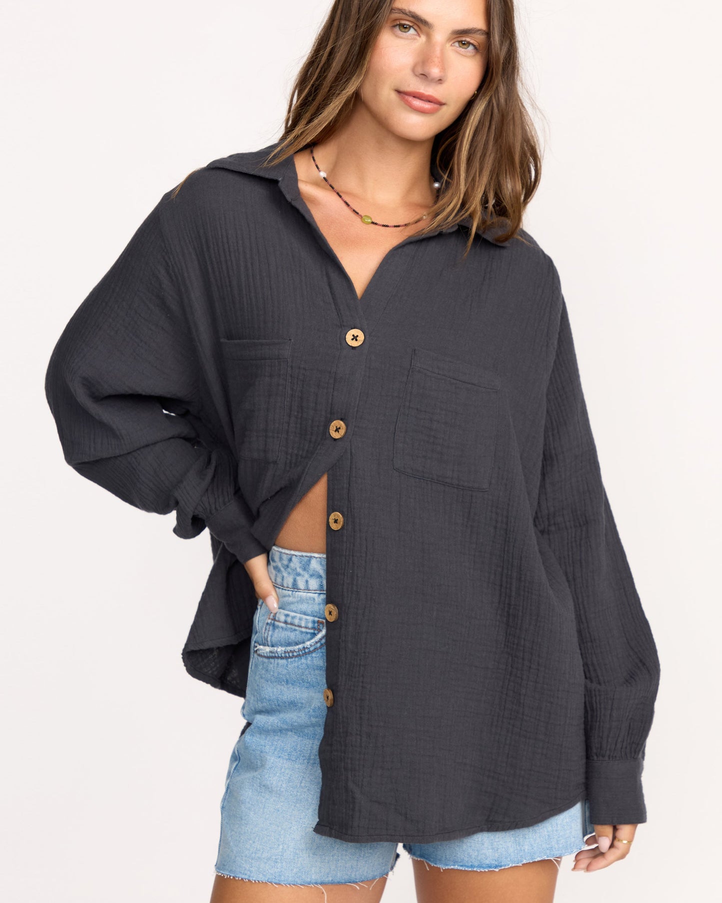 Sweet Swell Long Sleeve Shirt - Black Sands