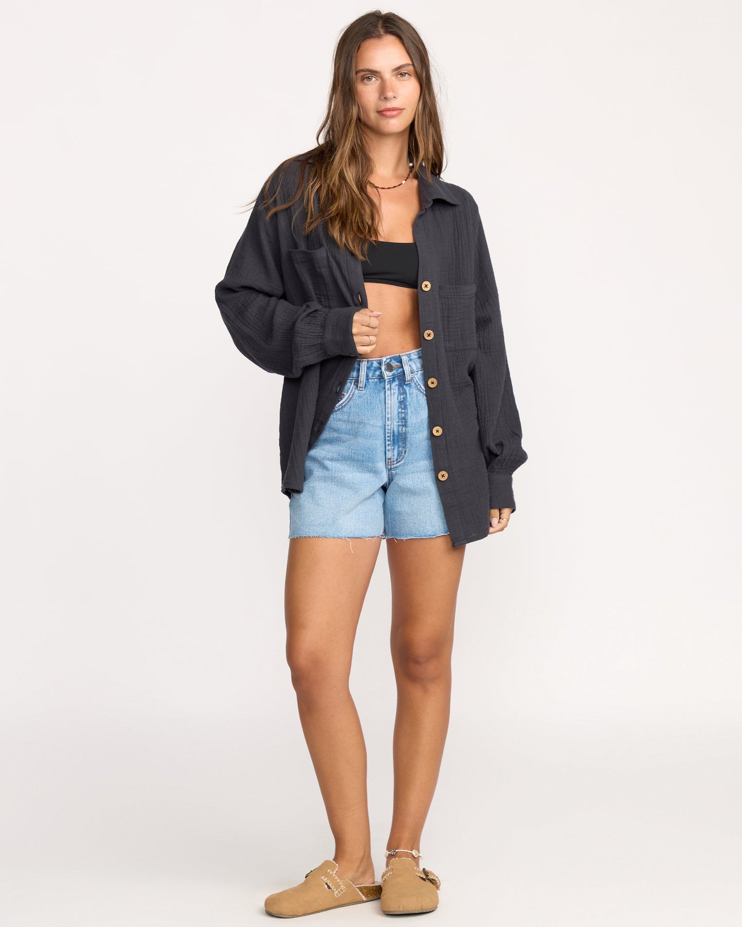 Sweet Swell Long Sleeve Shirt - Black Sands