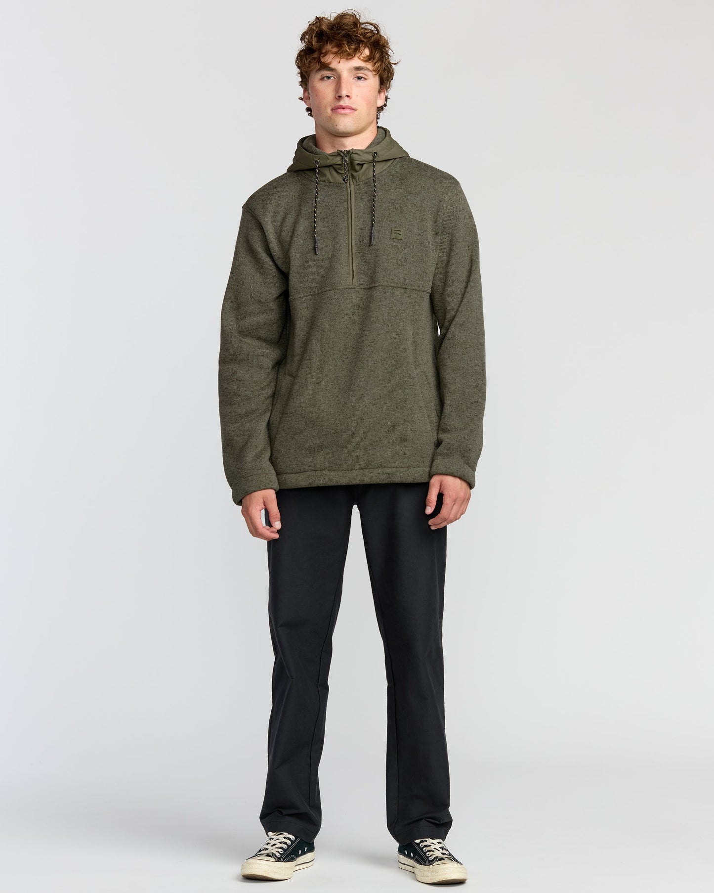 A/Div Boundary Hooded Half-Zip Pullover - Military Heather