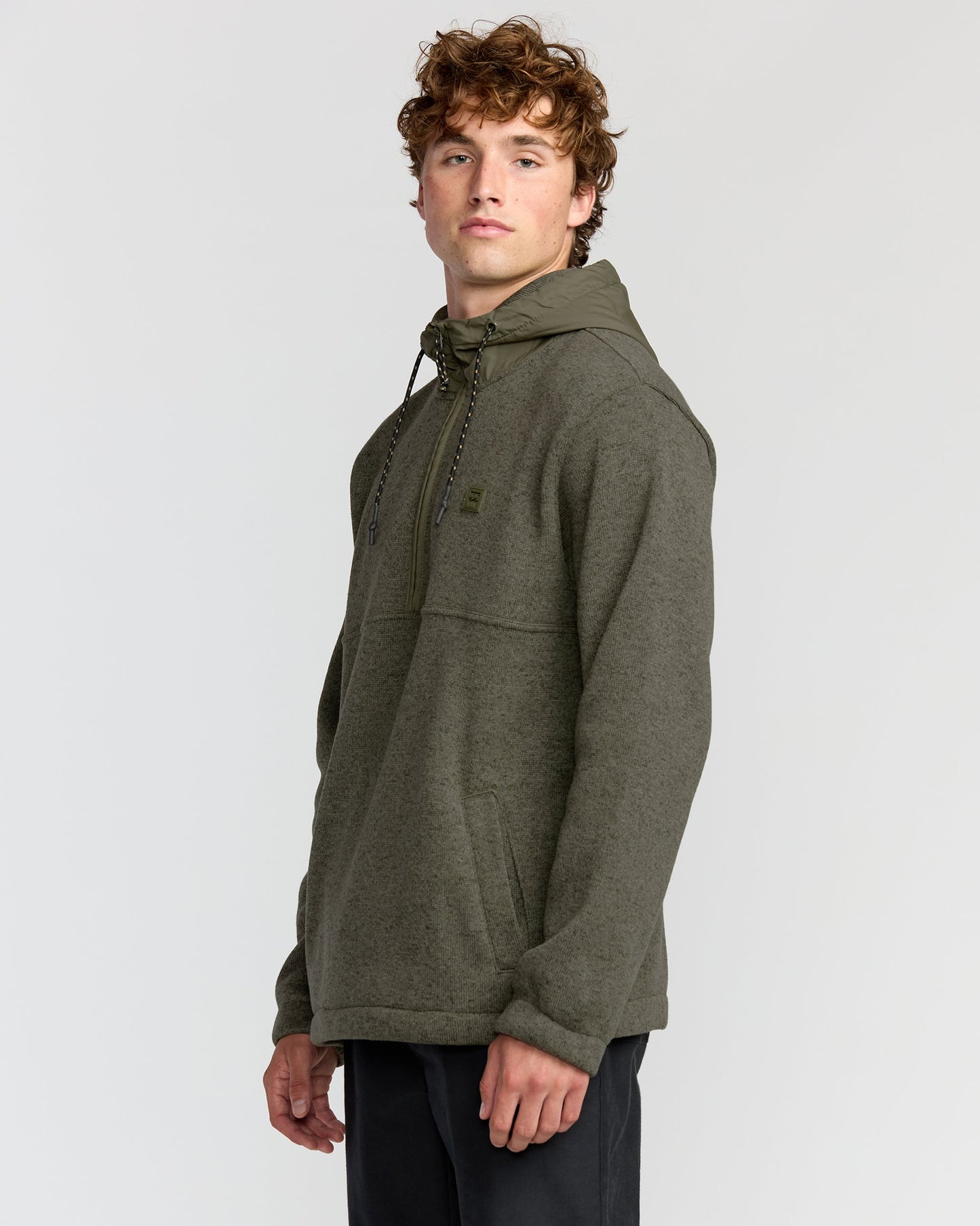 A/Div Boundary Hooded Half-Zip Pullover - Military Heather