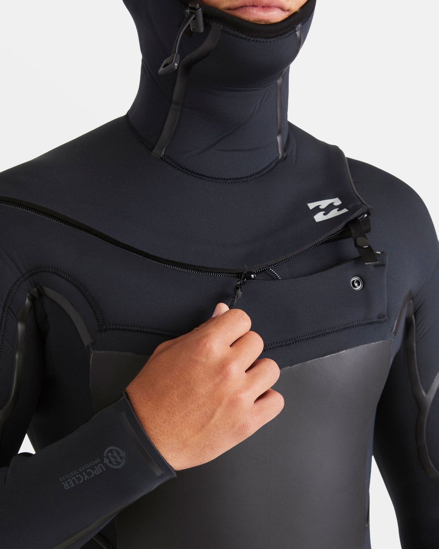 5/4mm Absolute Natural+ Upcycler Welded Chest Zip Hooded Wetsuit - Black
