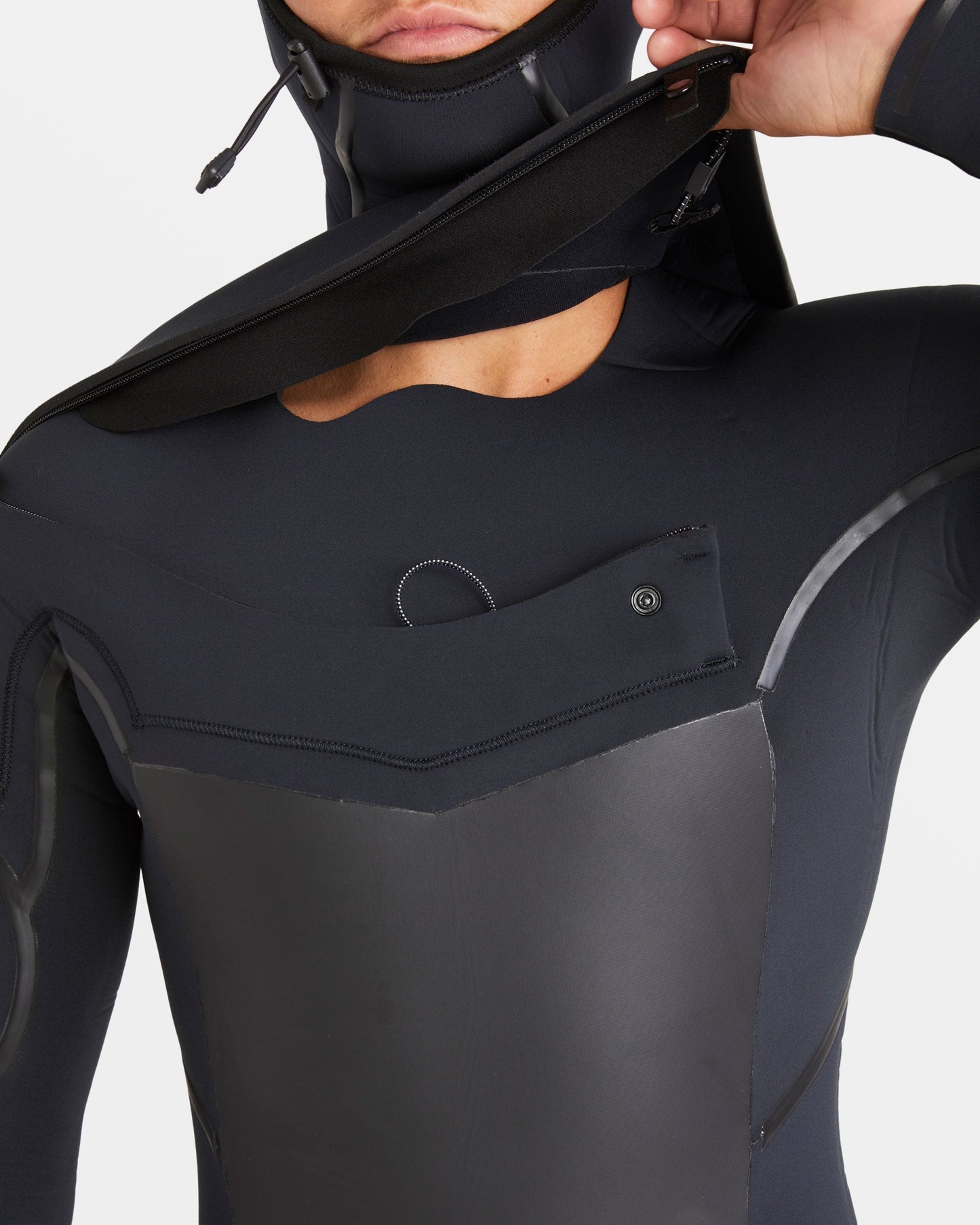 5/4mm Absolute Natural+ Upcycler Welded Chest Zip Hooded Wetsuit - Black