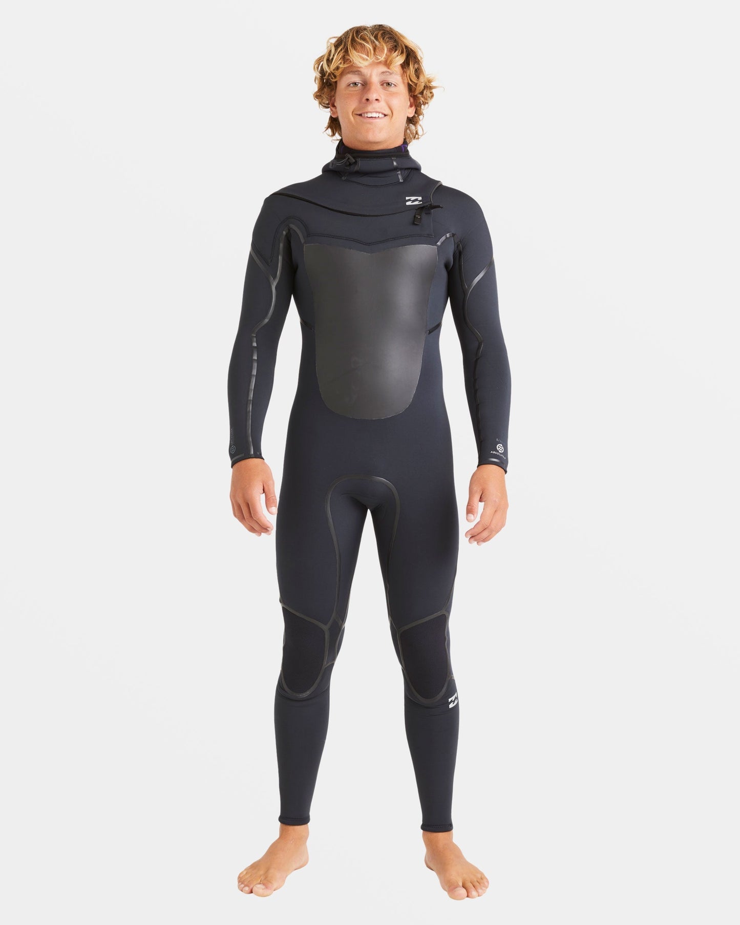 5/4mm Absolute Natural+ Upcycler Welded Chest Zip Hooded Wetsuit - Black