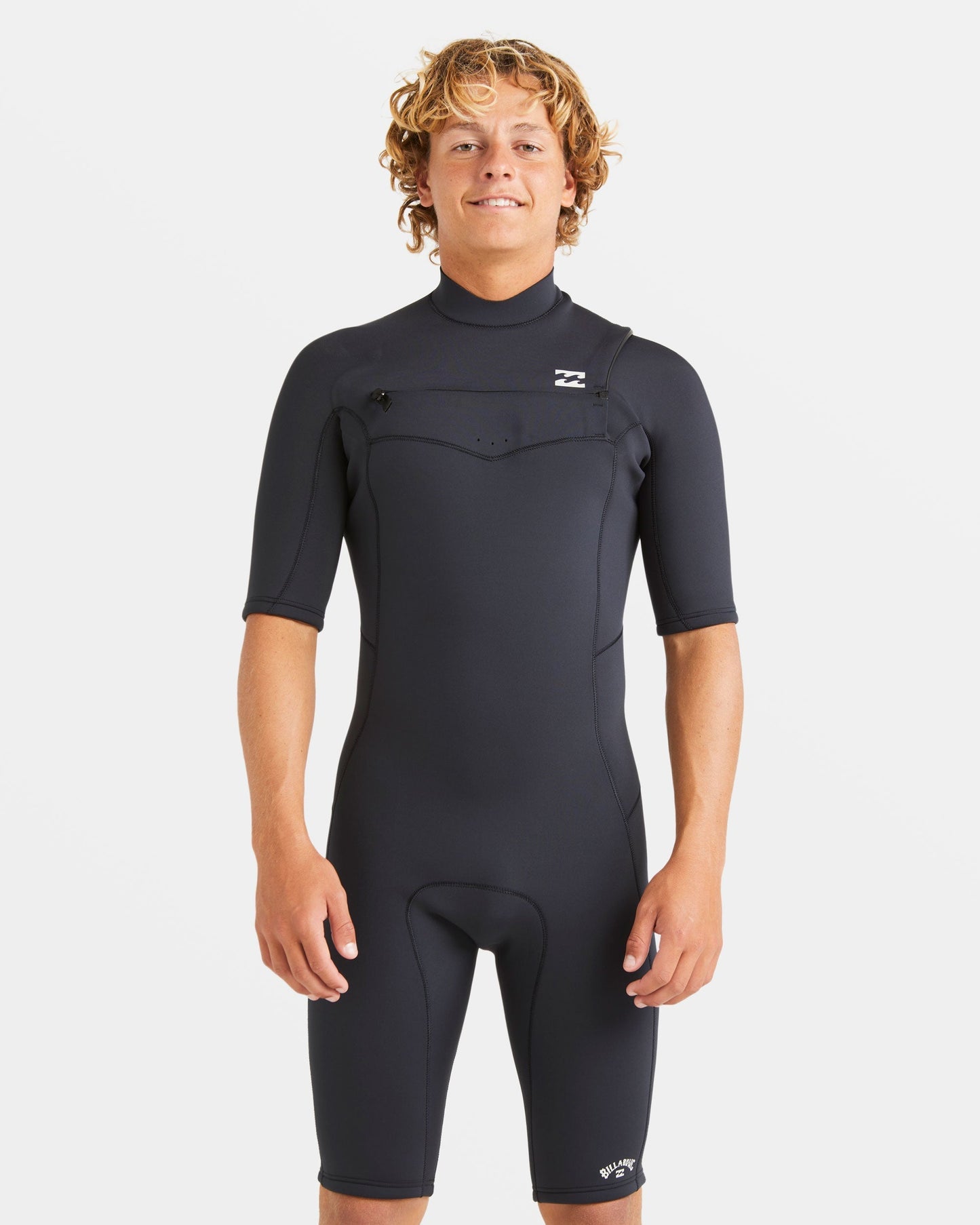 2/2mm Absolute Natural Upcycler GBS Chest Zip Short Sleeve Springsuit - Black