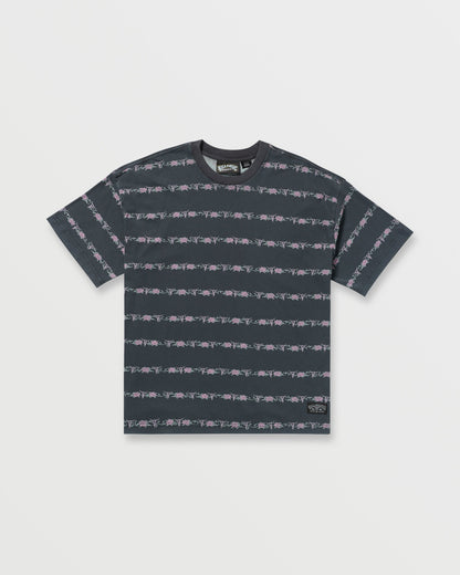 Raging Bull Stripe Tee - Washed Black