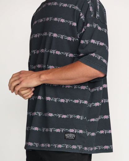 Raging Bull Stripe Tee - Washed Black