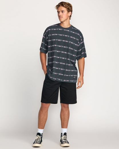 Raging Bull Stripe Tee - Washed Black