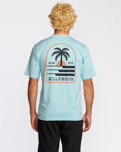 Portal Loose Fit Short Sleeve Surf Short Sleeve T-Shirt - Light Blue Heather