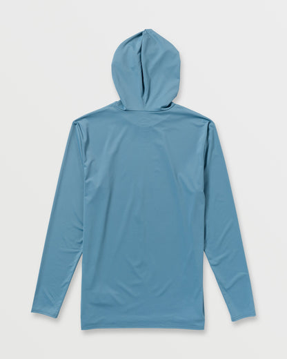 Arch Mesh Long Sleeve Hooded Surf Tee - Bay Blue