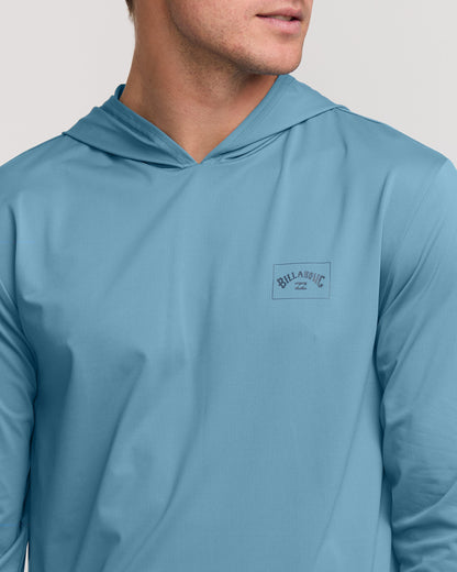 Arch Mesh Long Sleeve Hooded Surf Tee - Bay Blue