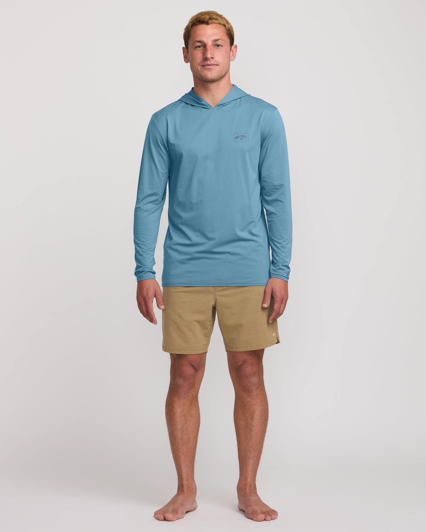Arch Mesh Long Sleeve Hooded Surf Tee - Bay Blue