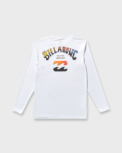 Arch Fade Loose Fit Long Sleeve Surf T-Shirt - White