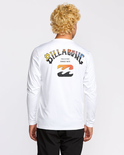 Arch Fade Loose Fit Long Sleeve Surf T-Shirt - White
