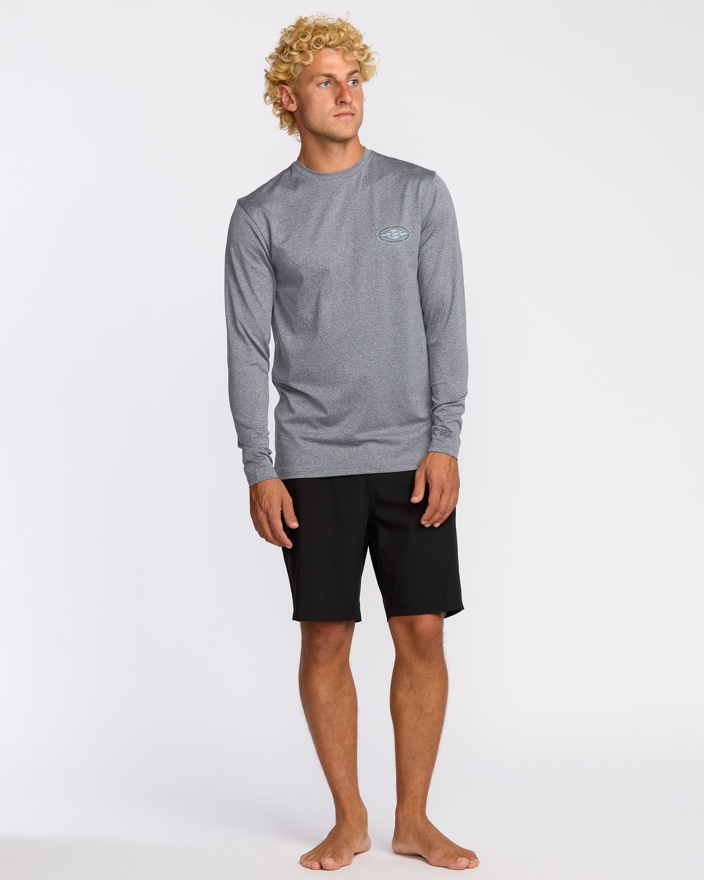 Diamond Vision Loose Fit Long Sleeve Surf T-Shirt - Grey Htr