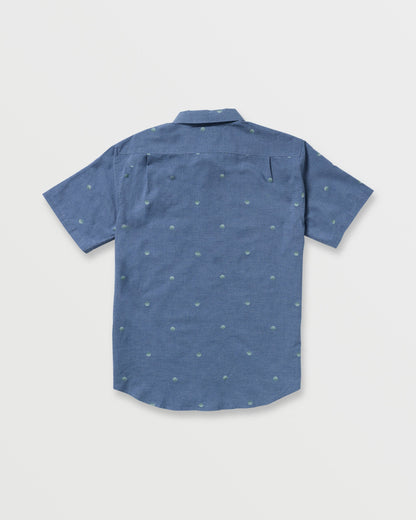 All Day Jacquard Short Sleeve Shirt - Deep Blue