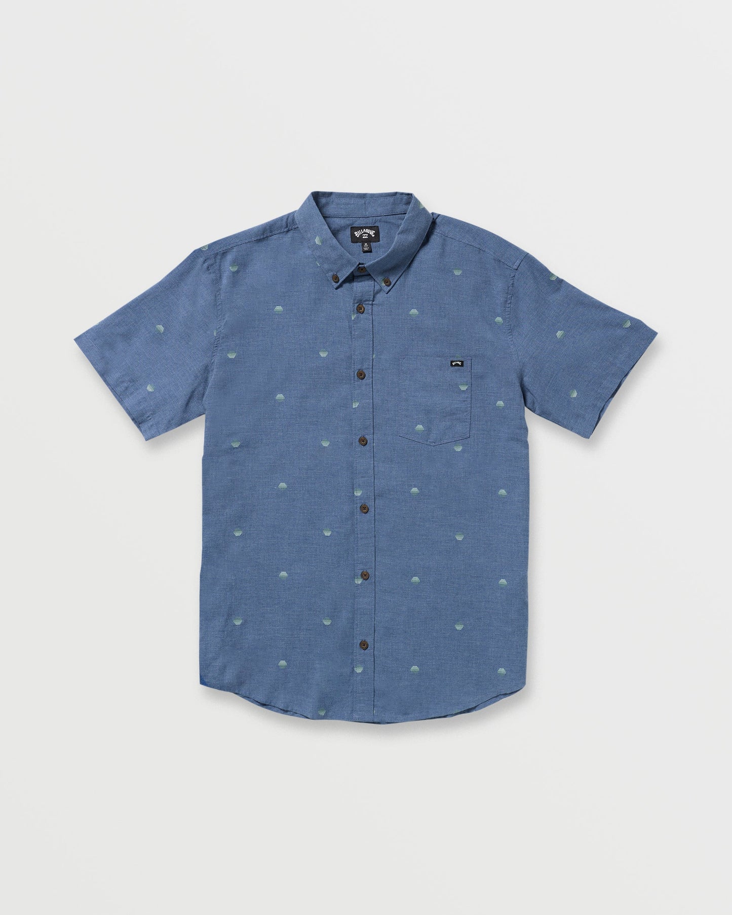 All Day Jacquard Short Sleeve Shirt - Deep Blue