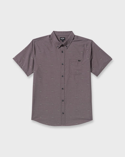 All Day Jacquard Short Sleeve Shirt - Gray Violet