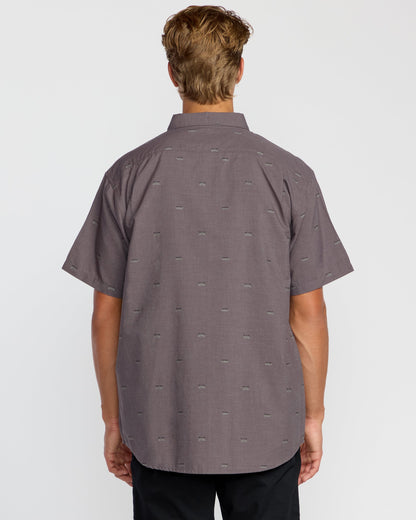 All Day Jacquard Short Sleeve Shirt - Gray Violet