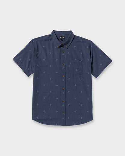 All Day Jacquard Short Sleeve Shirt - Midnight