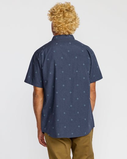 All Day Jacquard Short Sleeve Shirt - Midnight