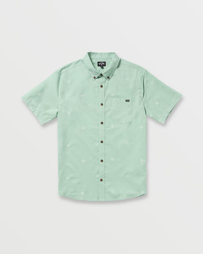 All Day Jacquard Short Sleeve Shirt - Seafoam