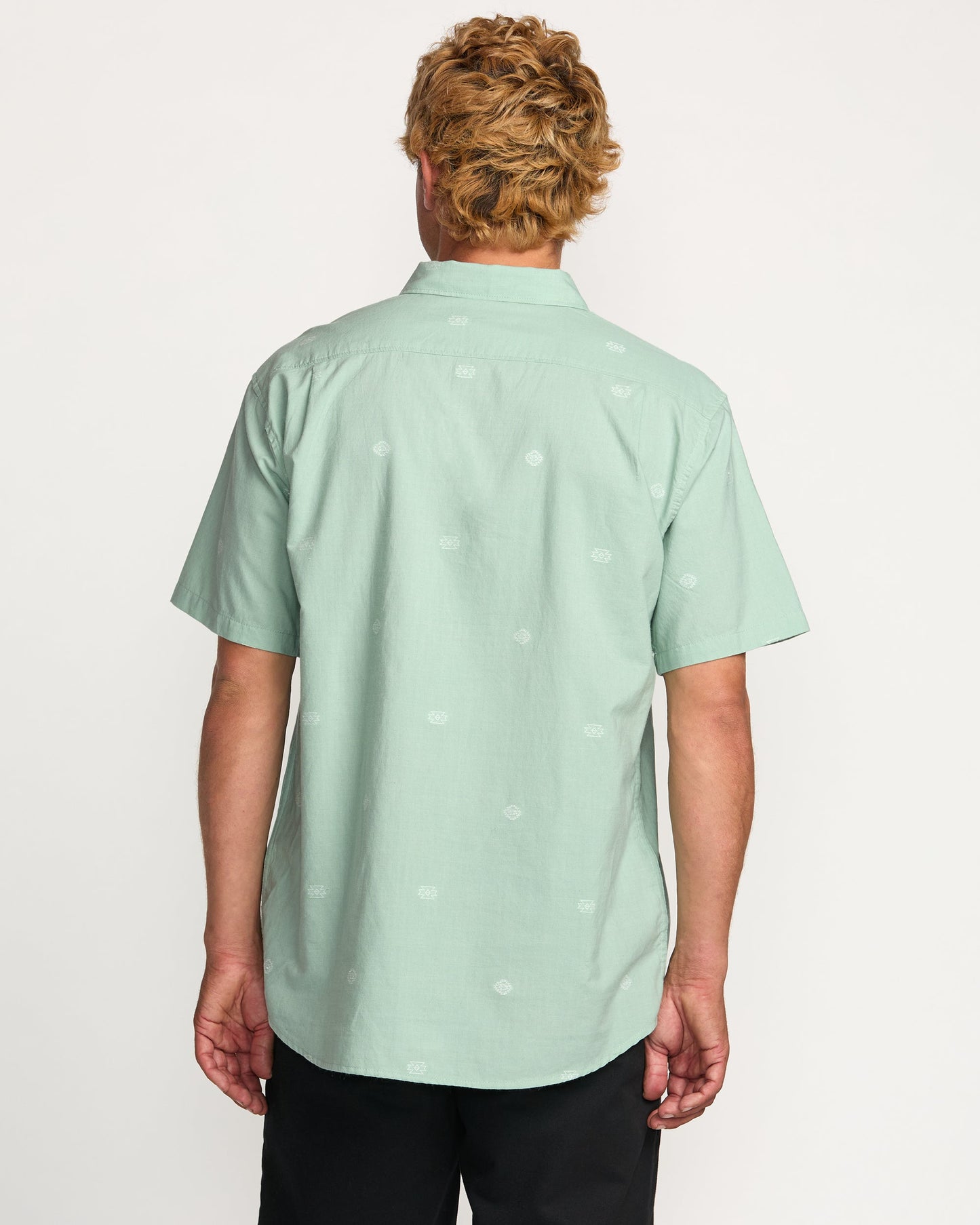 All Day Jacquard Short Sleeve Shirt - Seafoam