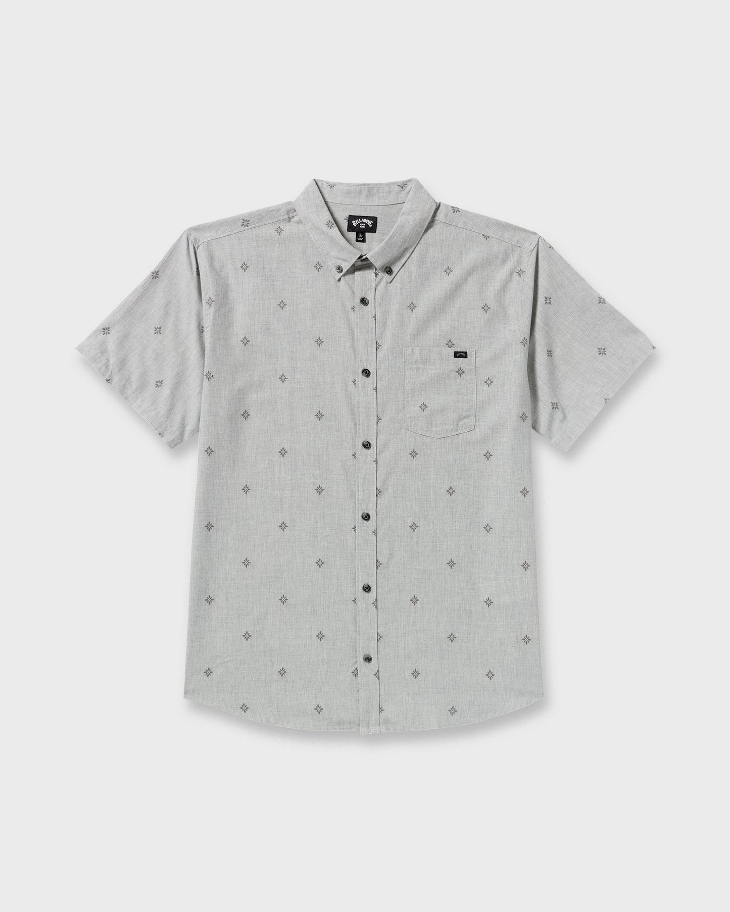 All Day Jacquard Short Sleeve Shirt - Silver