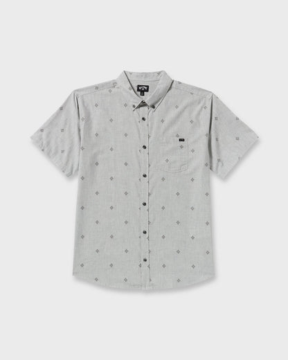 All Day Jacquard Short Sleeve Shirt - Silver