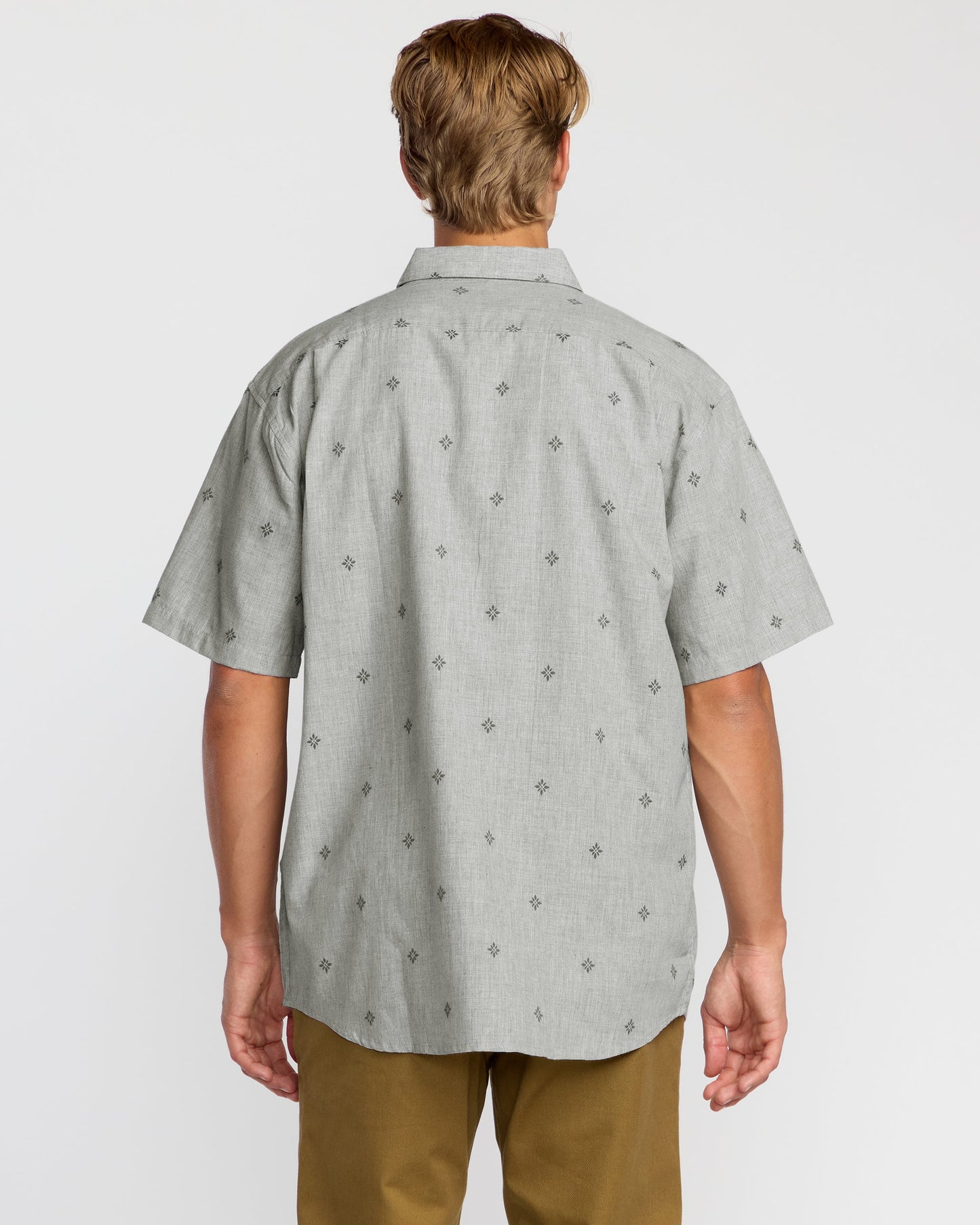 All Day Jacquard Short Sleeve Shirt - Silver