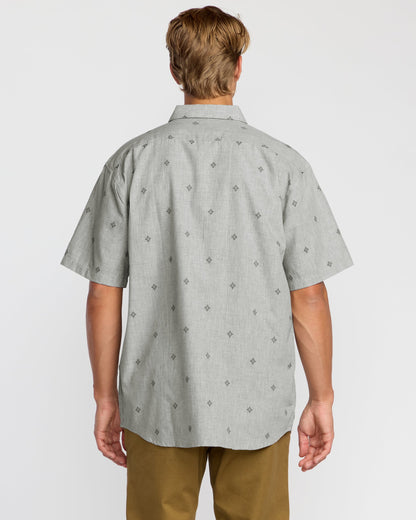 All Day Jacquard Short Sleeve Shirt - Silver