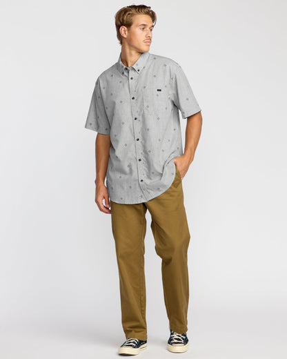 All Day Jacquard Short Sleeve Shirt - Silver