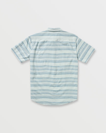 All Day Stripe Short Sleeve Shirt - Ash Blue