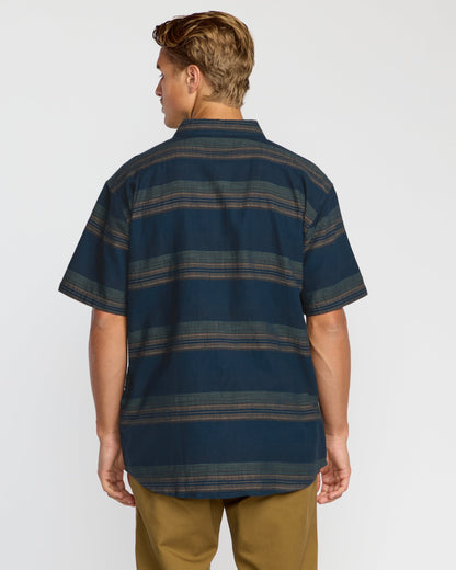 All Day Stripe Short Sleeve Shirt - Midnight