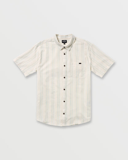 All Day Stripe Short Sleeve Shirt - Off White