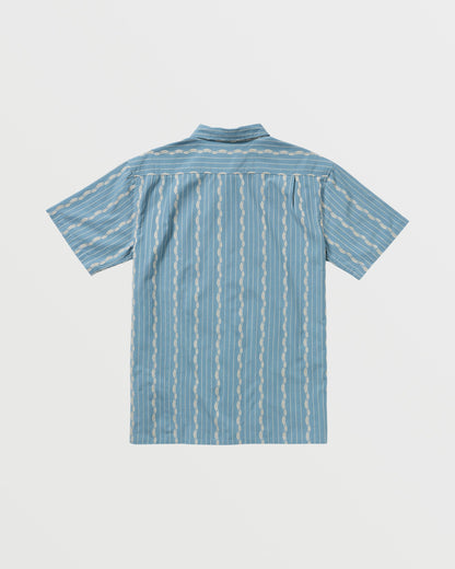 Sundays Jacquard Short Sleeve Shirt - Carolina Blue