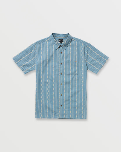 Sundays Jacquard Short Sleeve Shirt - Carolina Blue
