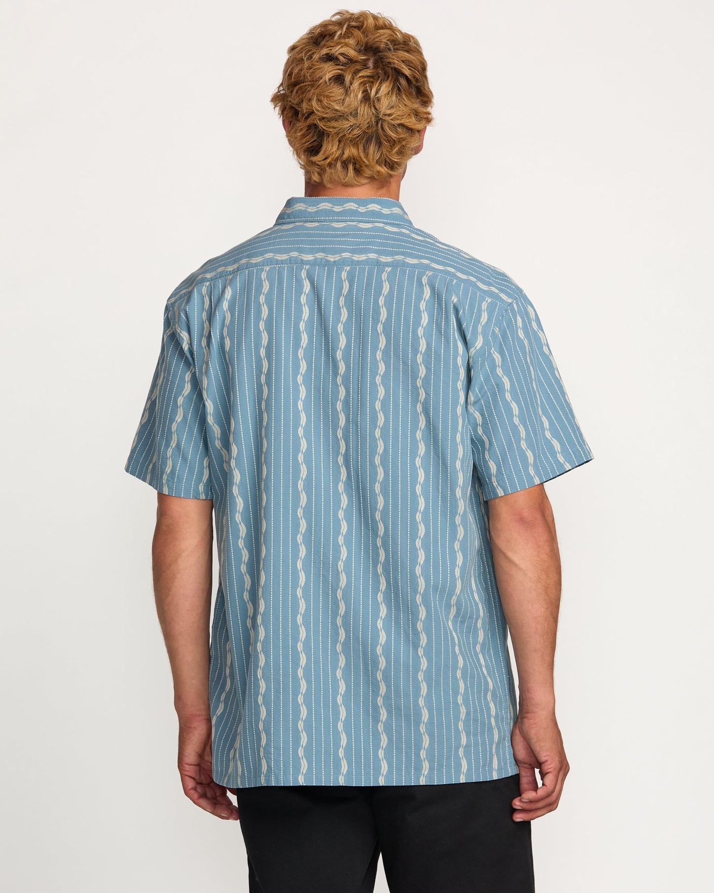 Sundays Jacquard Short Sleeve Shirt - Carolina Blue