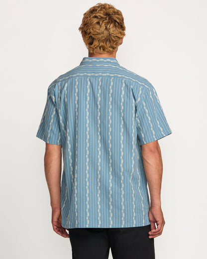 Sundays Jacquard Short Sleeve Shirt - Carolina Blue